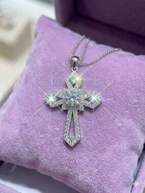 XL55 Dr.L's Favorite Cross :1ct. Moissinite in Silver